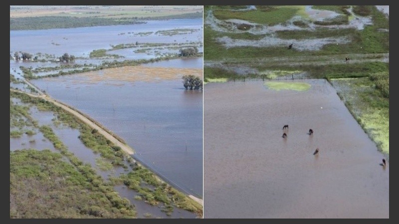 Santa Fe inundada en abril de 2016 y en enero de 2017.