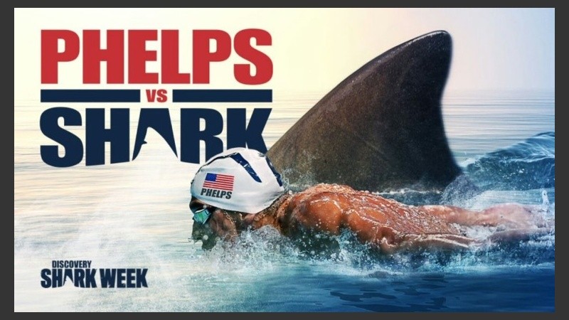 La insólita carrera entre Phelps y el tiburón. 