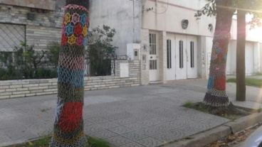 El yarn bombing en el sur de la ciudad.