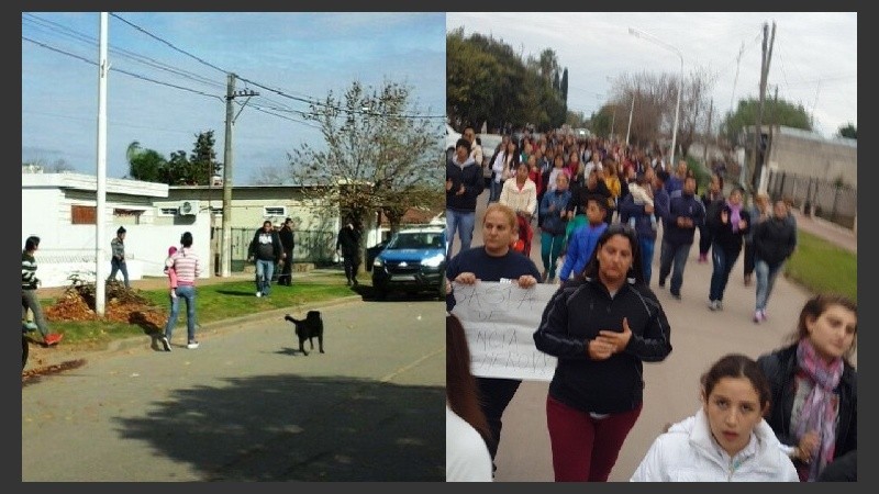 La casa donde apareció el cuerpo y la marcha de la tarde.