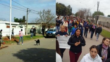 La casa donde apareció el cuerpo y la marcha de la tarde.