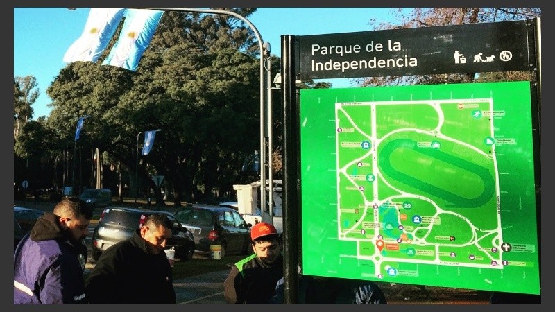 La nueva cartelería del parque.