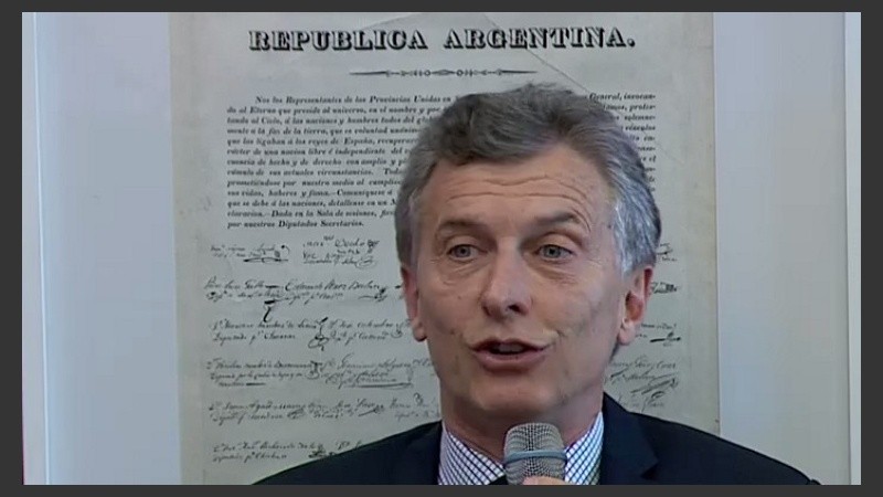 Macri en la presentación del portal de datos.