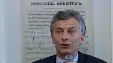 Macri en la presentación del portal de datos.