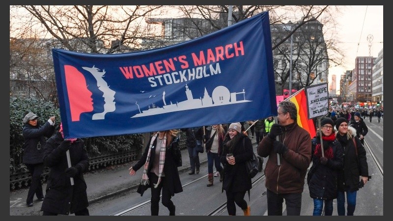 La “Marcha de las mujeres” en Estocolmo, Suecia.