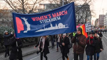 La “Marcha de las mujeres” en Estocolmo, Suecia.