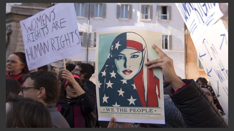 Las protestas, Roma, Italia.