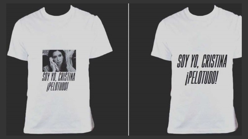 Las irónicas remeras que la ex presidenta publicó en su cuenta de Telegram.