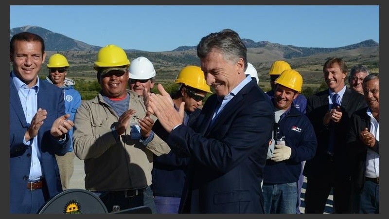 Macri durante un acto en la Patagonia.