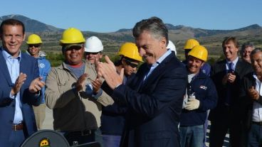 Macri durante un acto en la Patagonia.