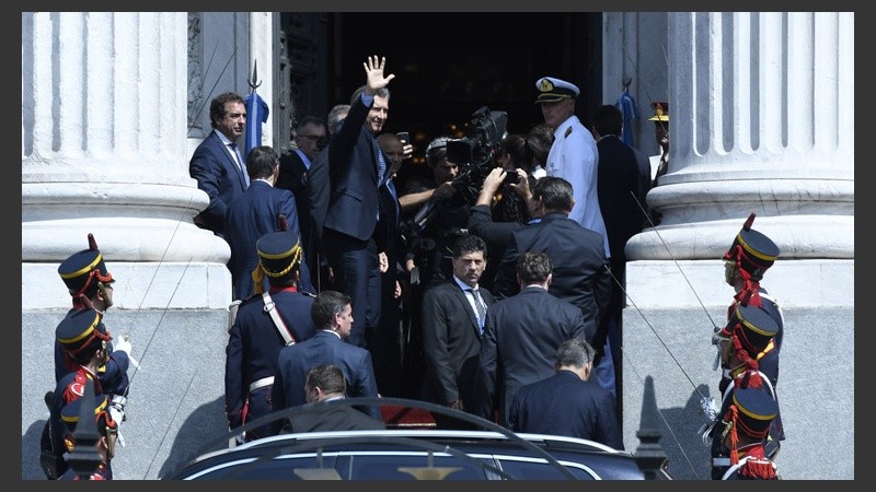 Macri al ingresar a la Asamblea Legislativa este miércoles a la mañana.