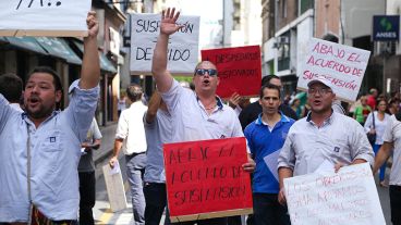 La protesta de los trabajadores en el ministerio de Trabajo.