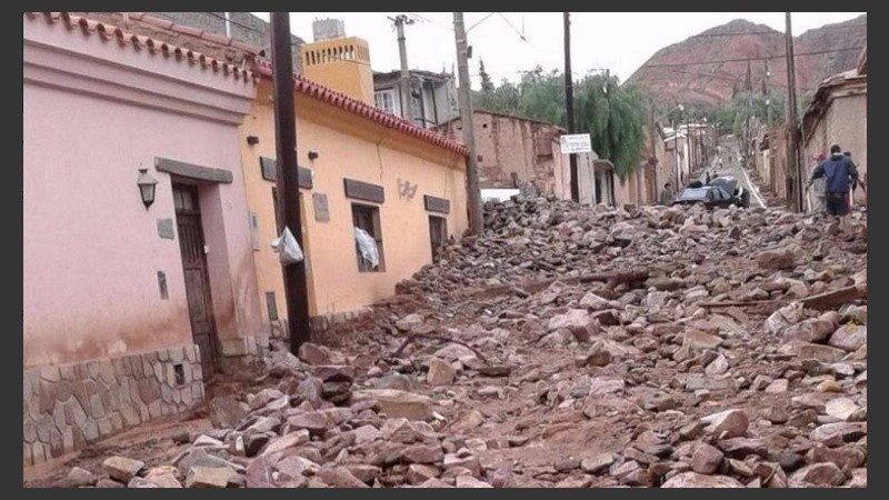 El alud ocurrió en medio del temporal de esta madrugada.