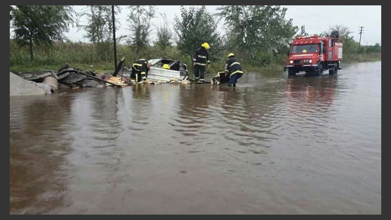 La ruta 33, una verdadera laguna. 