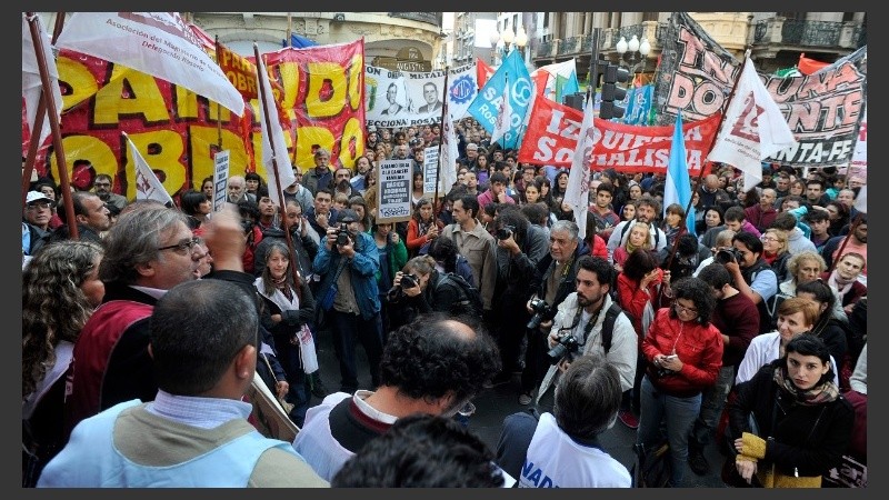 La manifestación fue en peatonal Córdoba y Corrientes.