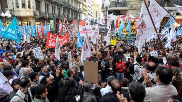 La manifestación fue en peatonal Córdoba y Corrientes.