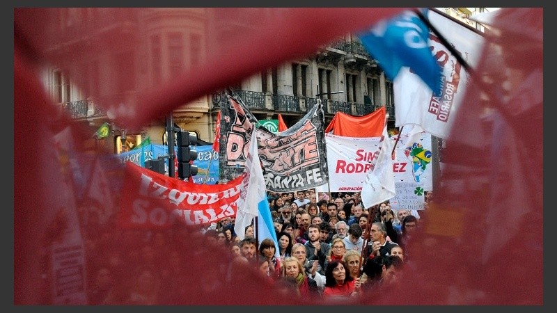 La manifestación fue en peatonal Córdoba y Corrientes.