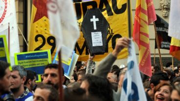 La manifestación fue en peatonal Córdoba y Corrientes.