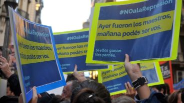 La manifestación fue en peatonal Córdoba y Corrientes.