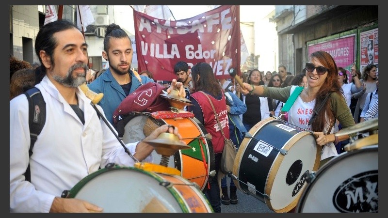 Imágenes de la marcha docente de este martes.