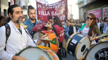 Imágenes de la marcha docente de este martes.