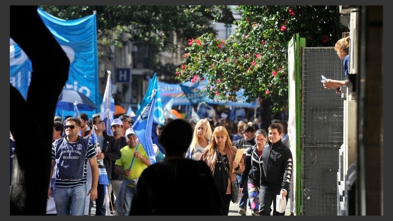 Imágenes de la marcha docente de este martes.