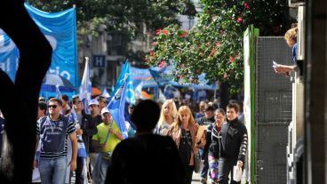 Imágenes de la marcha docente de este martes.