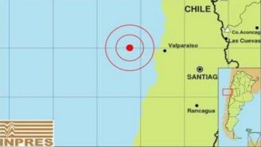 Según información del Instituto Nacional de Prevención Sísmica (Inpres), los temblores tienen su epicentro cerca de Valparaíso.