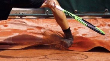 Goffin se trabó con la alfombra que rodea la cancha.