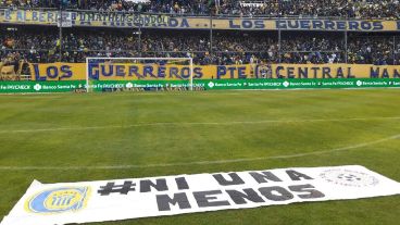 El apoyo a la marcha de este sábado en la cancha de Central.