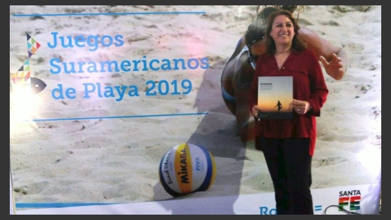 La intendenta durante la presentación de la candidatura de la ciudad.