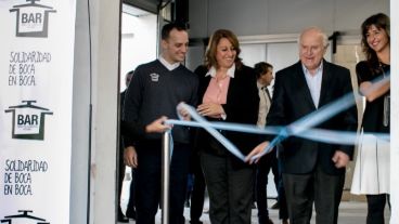 El acto de inauguración del Banco de Alimentos Rosario.