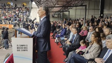 Macri en el predio de la Rural.