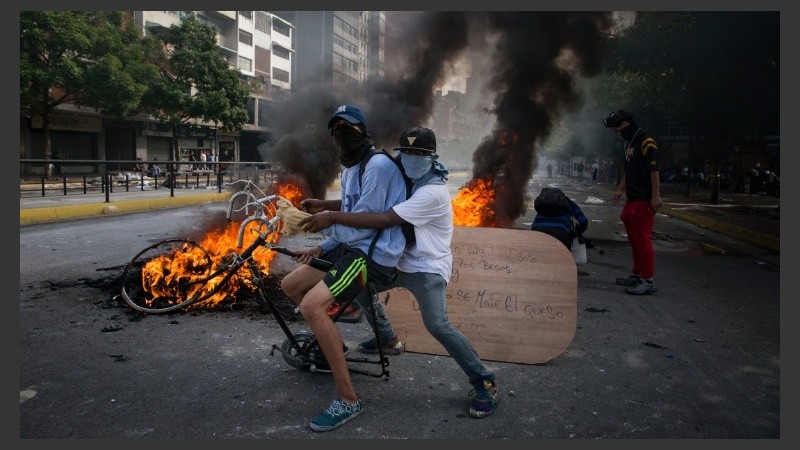 Una de las manifestaciones opositoras en las calles.