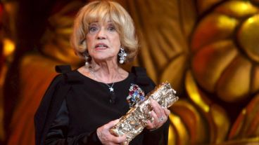 Jeanne Moreau recibe el Cesar honorífico durante la 33ª gala de los Premios Cesar, el 22 de febrero de 2008.