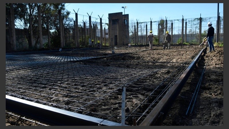 Las obras en el playón del Irar. 