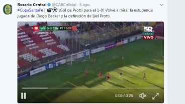 Goles en diferido y en cuentas de Twitter como las de Newell's y Central.