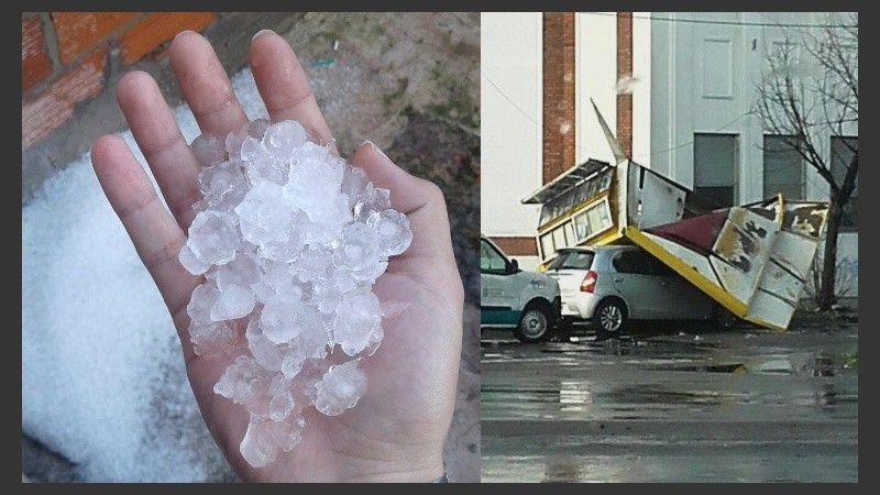 Parte del saldo de la tormenta de este martes en La Plata.