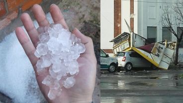 Parte del saldo de la tormenta de este martes en La Plata.