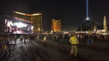 El lugar de la balacera mortal en Las Vegas.