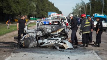 Así quedó el Siena tras el accidente.