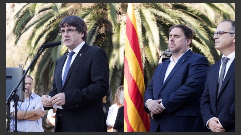 El presidente catalán, Carles Puigdemont, al frente del desafío separatista.