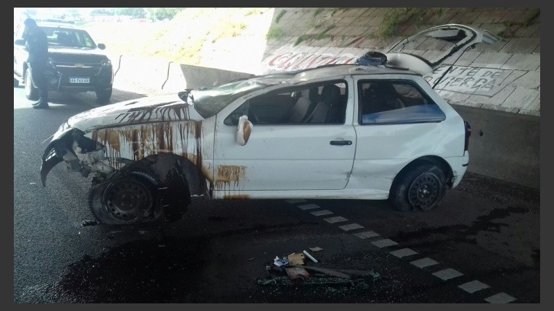 Así quedó el auto accidentado. 