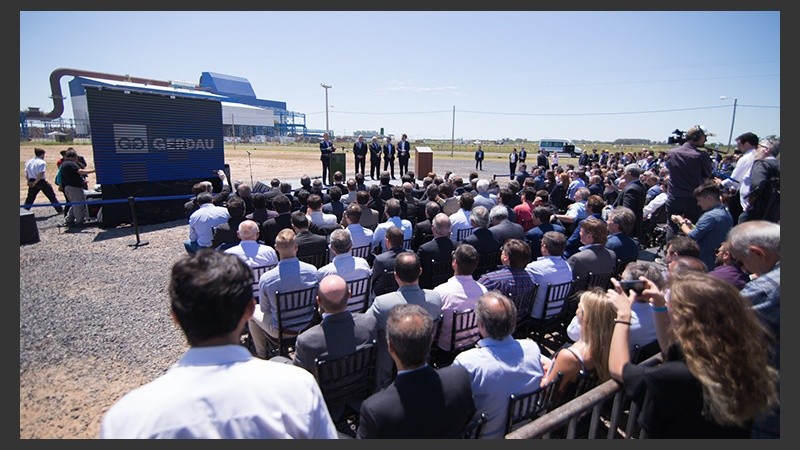 La inauguración de la planta de Gerdau en Pérez.