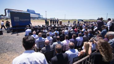 La inauguración de la planta de Gerdau en Pérez.