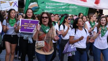 La movilización avanzó por el centro de la ciudad.