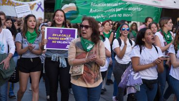 La movilización avanzó por el centro de la ciudad.