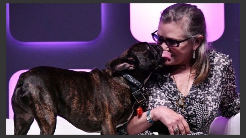 Carrie Fisher junto a Gary, su 