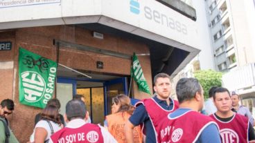 Trabajadores de Senasa realizaron una asamblea este martes.