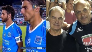 Aimar se despidió, con Bielsa en la platea.